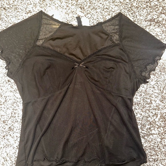 H&M Tops - H&M Black Lace Crop Top Size Medium